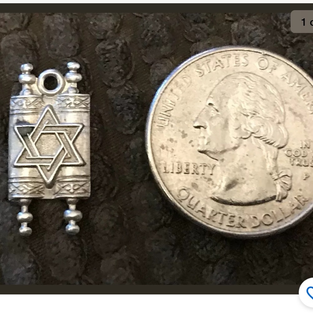VTG Jewish Torah Scroll Star of David Charm